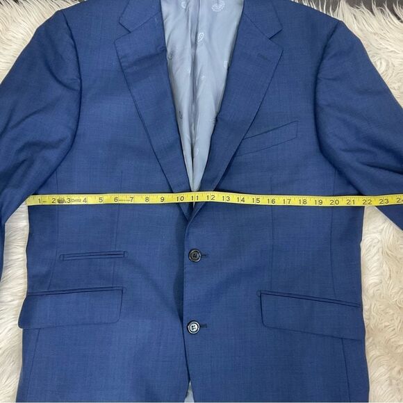 Bartorelli Napoli Blue Wool Notch Lapel Two Button Blazer Jacket 56R - Picture 15 of 15